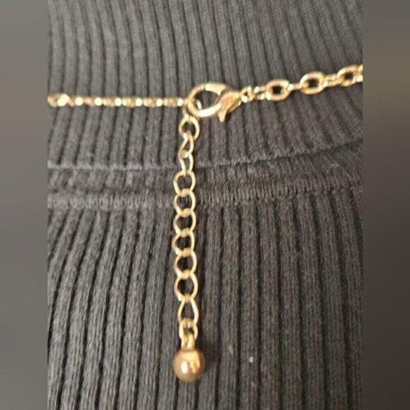 Gold Tone Graduated Thread Ball Necklace Statement Textured Bead Chain - Picture 6 of 6